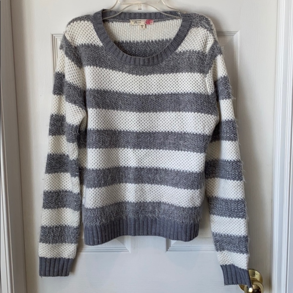 Grey and white sweater